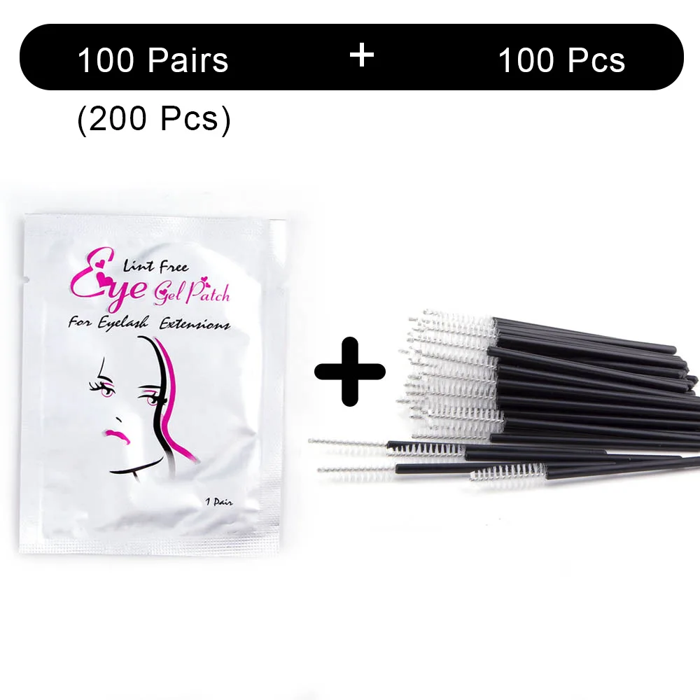 NV Pad White Brush 100 накладные ресницы для наращивания патчи и 100 шт ресницы щеточки Одноразовые индивидуальные под накладки для ресниц Красота Макияж - Цвет: NV Pad White Brush