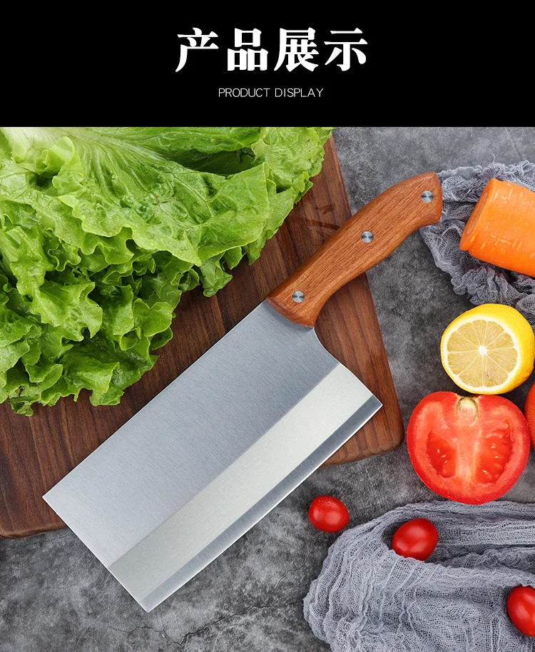 SHUOJI китайский Кливер Резак из нержавеющей стали кухонный нож с полной ручкой для резки ломтерезка инструмент для приготовления пищи Кухонные аксессуары
