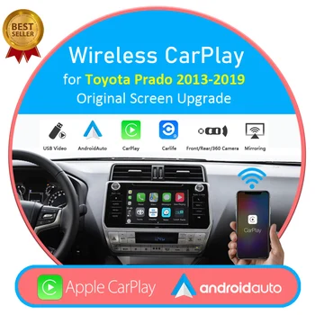 

Wireless Apple CarPlay Android Auto Retrofit Box for Toyota Prado 2013-2019 Original Screen Supports Mirroring Siri