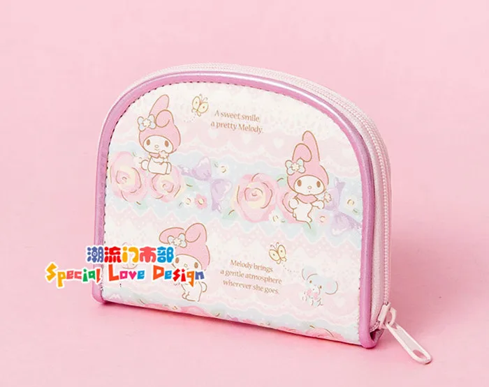 Cute Cartoon My Melody Mini Small Coin Purse Wallets Women Girls Kawaii Rabbit Rose Cherry PU Leather Money Pouch Coin Bag