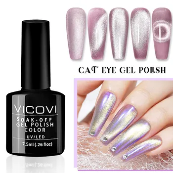 

Monja 7.5 Ml Silver Nail Art Cat Eye Gel Magnetic Soak Off Enamel UV Gel Varnish Nail Polish DIY Glitter Manicure Tool