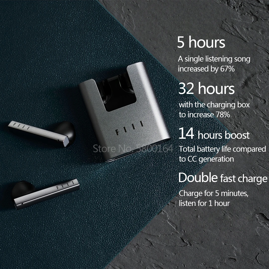 Original FIIL CC 2 CC2 Wireless Bluetooth 5.2 Earphones TWS Gaming Headset Noise Canceling Ear Buds ENC Earphone Type-c Earbuds