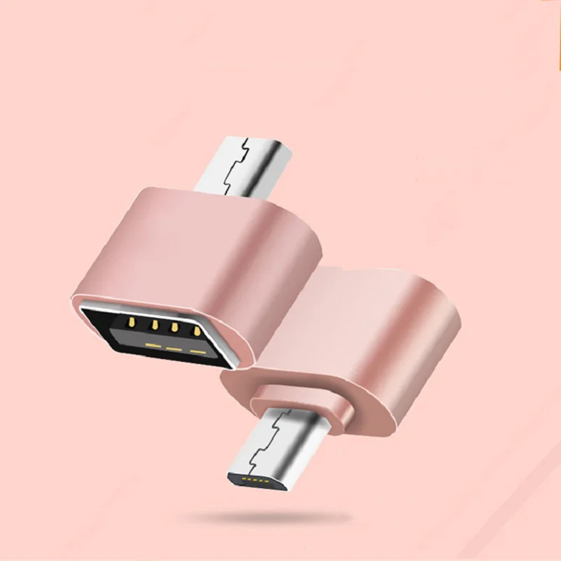 Micro USB адаптер OTG конвертер USB 3,0 конвертер Micro USB порт адаптер для зарядки синхронизации для samsung S8 huawei Mate9 - Цвет: Rose Gold