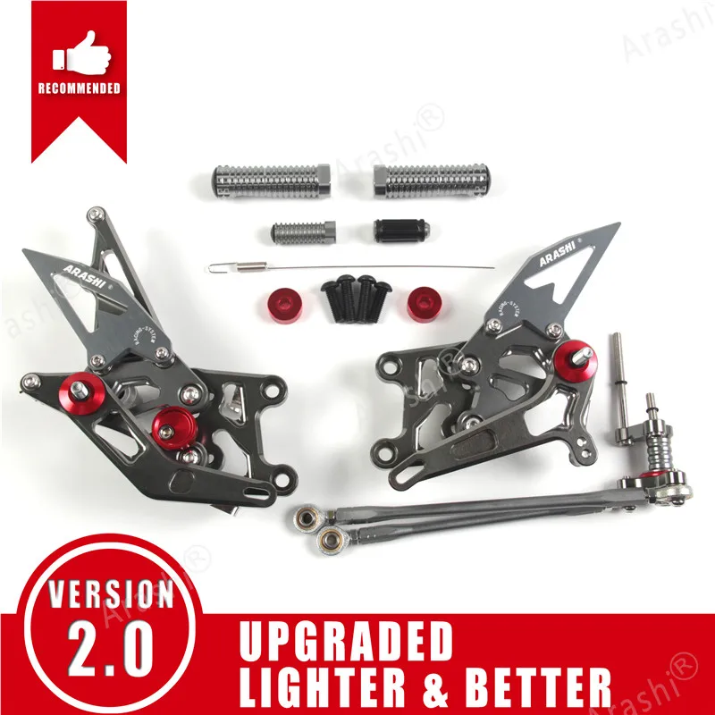 Arashi CBR600RR 2007-2008 CNC Rider Регулируемые подножки для ног для HONDA CBR 600 CBR600 RR 2007 2008 задний упор для ног задние наборы - Цвет: Gray