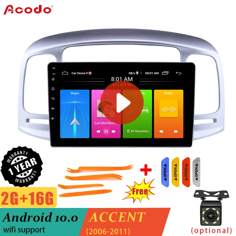Автомобильный мультимедийный плеер ACODO 2 Гб ОЗУ + 16 ПЗУ Android 10 0 радио для Hyundai ACCENT