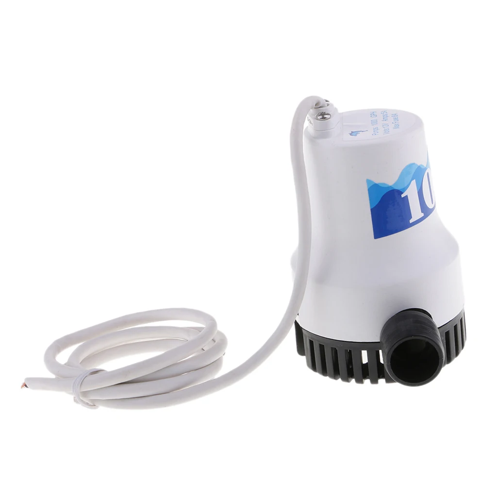 1'' OUTLET 12V BILGE PUMP 1000GPH SUBMERSIBLE WATER BOAT-Stainless Steel