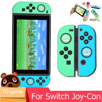 

Nintend Switch Silicone Rubber Skin Case Cover Joy Con Controller Animal Crossing For NX NS Joycon Anti-Slip Soft Case