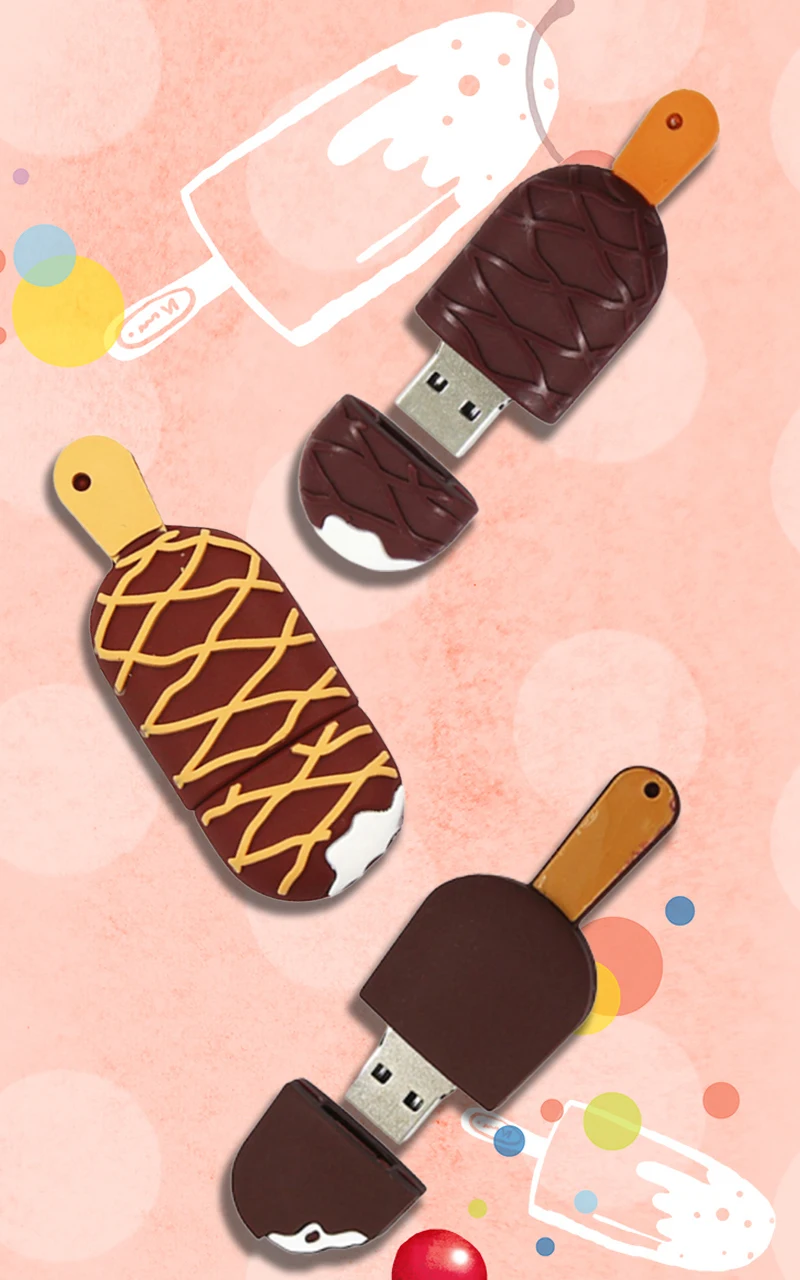 Модель мороженого, USB флеш-накопитель, 64 ГБ, 32 ГБ, 16 ГБ, 8 ГБ, 4 Гб, usb 2,0, карта памяти, милая флешка, флэш-диск