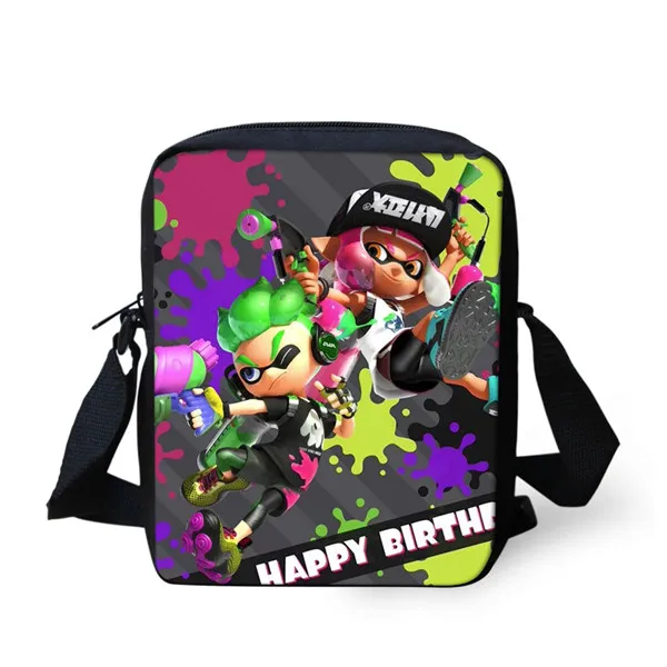 THIKIN Splatoon 2 детские сумки-мессенджеры с принтом для мальчиков и девочек, школьная сумка на плечо, мультяшная мини сумка через плечо, дорожная сумка - Цвет: as picture