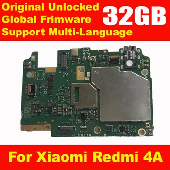 

Original Work Unlocked Mainboard For Xiaomi Redmi 4A 32GB Global Rom Motherboard With Chips Circuits Flex Cable Electronic