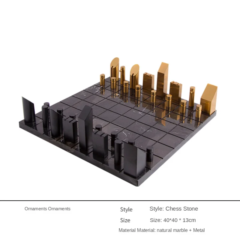 

Оптовая продажа, шахматная доска в скандинавском стиле для домашнего декора, мраморный камень, шахматный набор, украшение