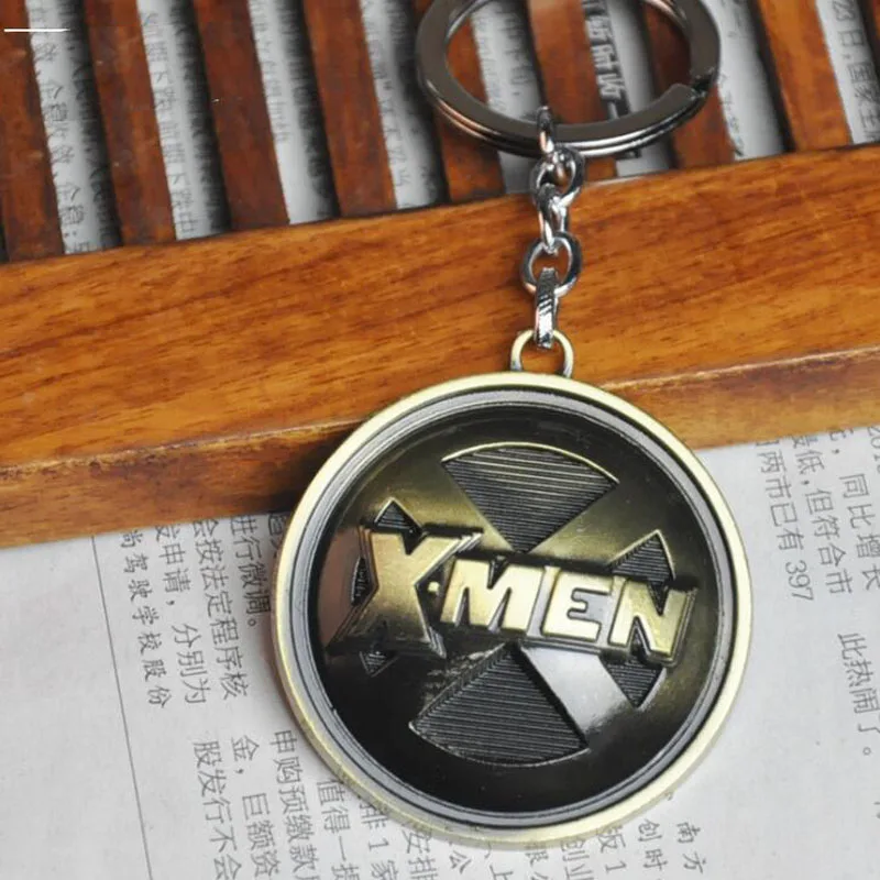 10 шт./лот 3D комический супергерой DC X-MEN логотип брелок для ключей в форме щита Марвел из мстителей комиксов X человек брелок завесы для сувениры для поклонников - Цвет: Golden