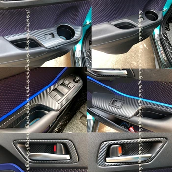 

For Toyota C-HR CHR 2018-2020 5D Carbon Fiber Pattern Car Interior DIY Decals Stickers Trim Car Accessories