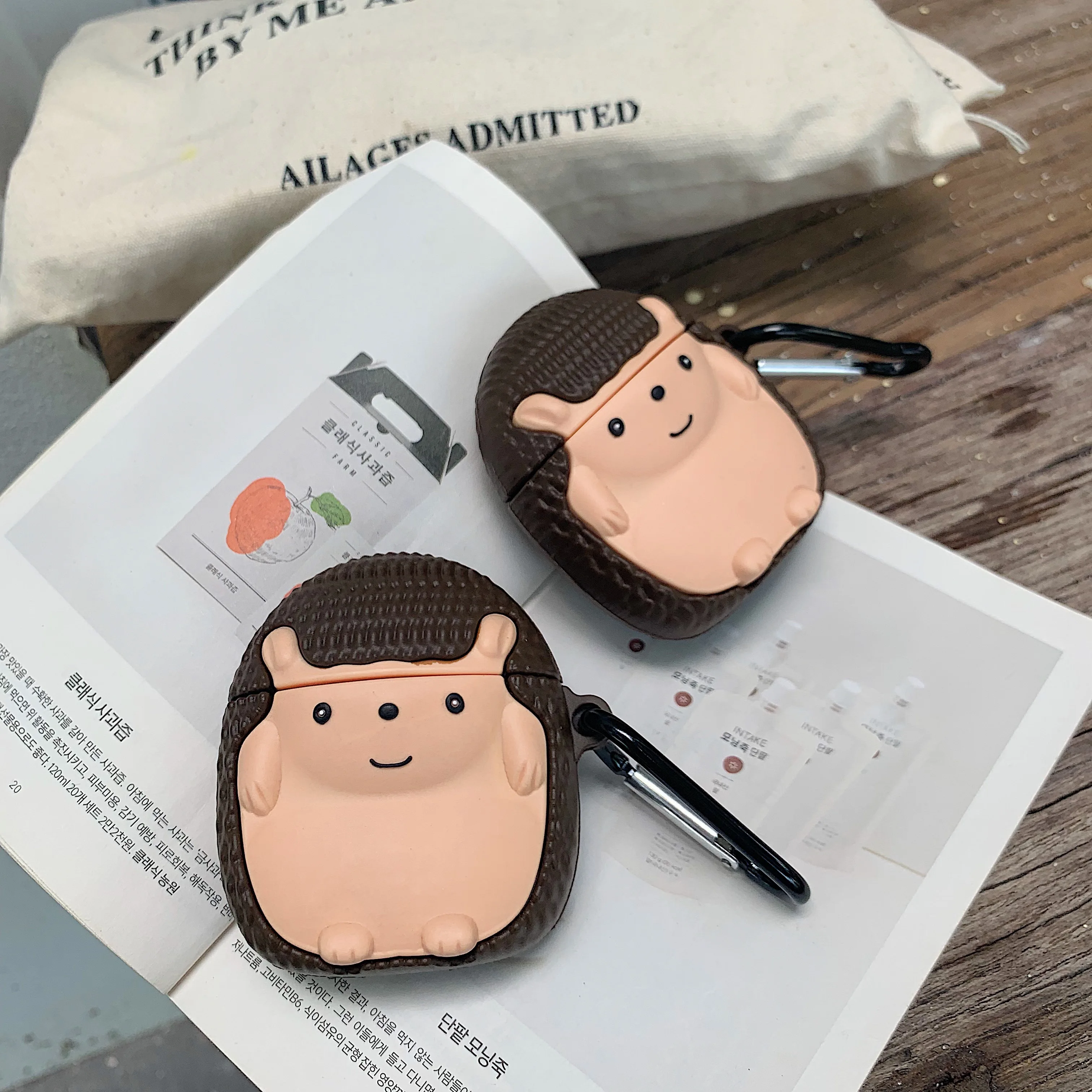 Для Apple AirPods 3D милый мультяшный кролик Ежик чехол для Airpods 2 Беспроводная гарнитура Япония Аниме Ponyo чехол