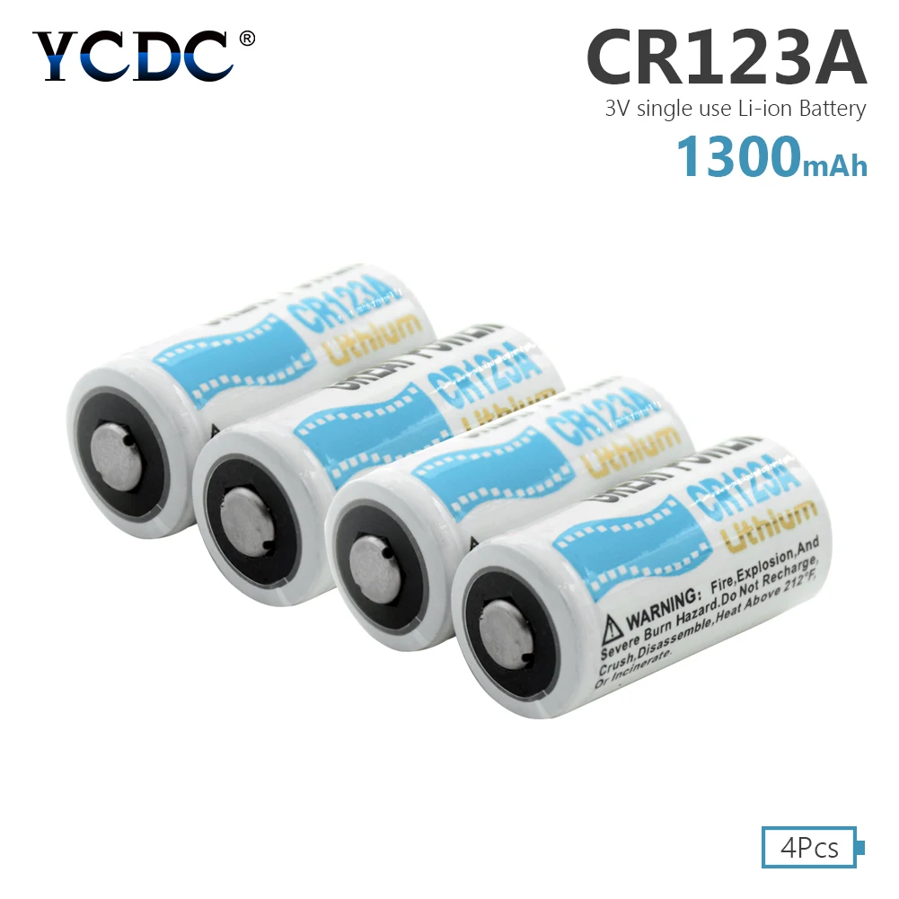 4 шт. литиевые аккумуляторы CR123 CR 123A CR17345 16340 cr123a 3 в|Батарейки| |