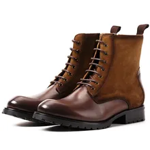 2019 Vintage Martins Boots Lace-up Pointed Splice Chelsea Boots Genuine Leather Breathable Business Formal Boots Shoes 2019 Vintage Martins Boots Lace-up Pointed Splice Chelsea Boots Genuine Leather Breathable Business Formal Boots Shoes