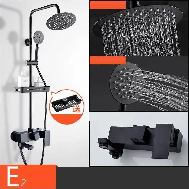 Piscina Prysznic Preto Conjunto Ducha Regadera панель черная Душевая система для ванной комнаты - Цвет: MODEL J