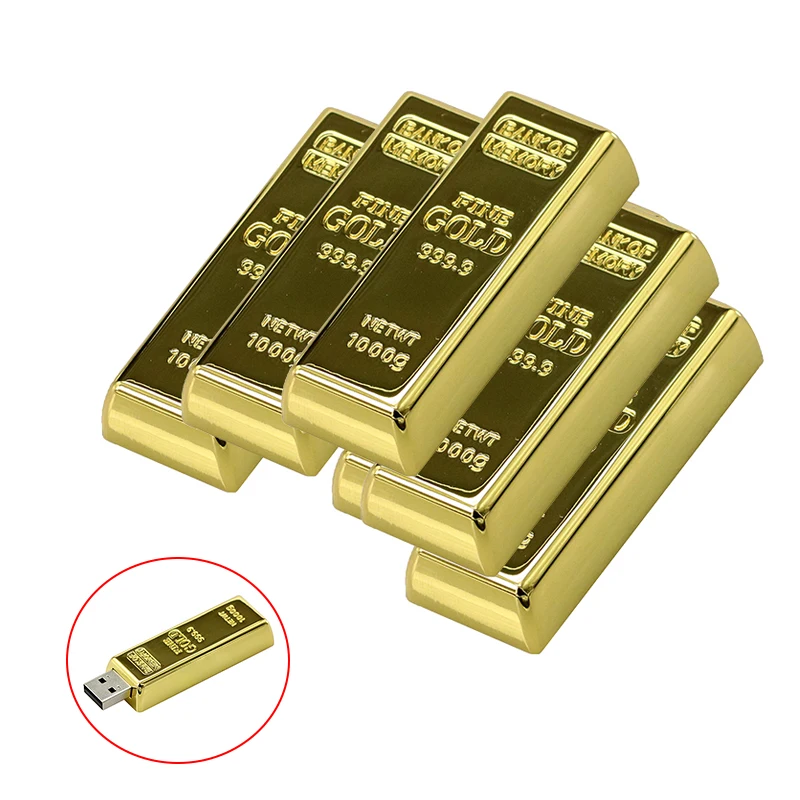 Прямоугольная Персонализированная USB флешка 256 32 8 ГБ слиток золото 4 16 флеш