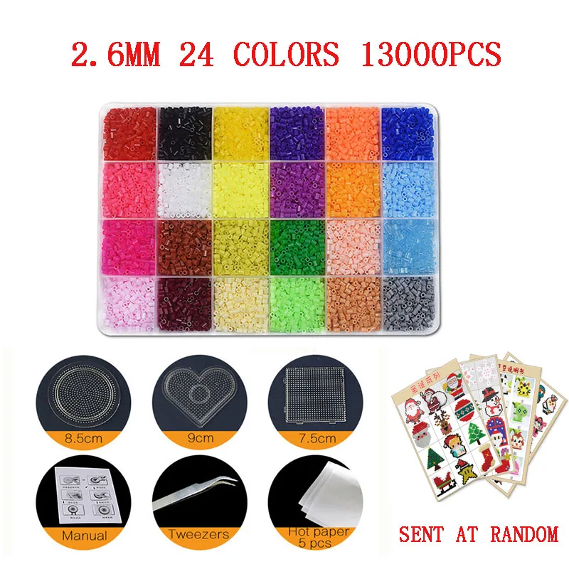 24/72 colors box set hama beads toy 2.6/5mm perler educational Kids 3D puzzles diy toys fuse beads pegboard sheets ironing paper 8