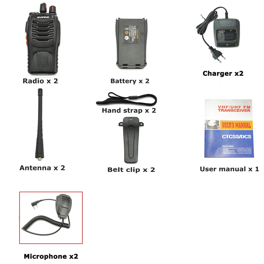 package 5 2 шт. для 16ти-канального видеорегистратора Baofeng BF-888S иди и болтай Walkie talkie UHF 400-470 МГц двухстороннее радио Портативный Ham радио трансивер - Цвет: package 5