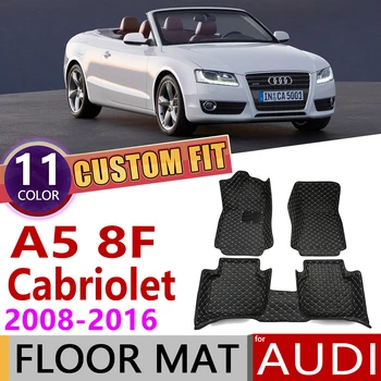

Custom Car Leather Floor Mats for Audi A5 8F Convertible Cabriolet 2008~2016 5 Seats Auto Foot Pad Carpet Accessories 2009 2010