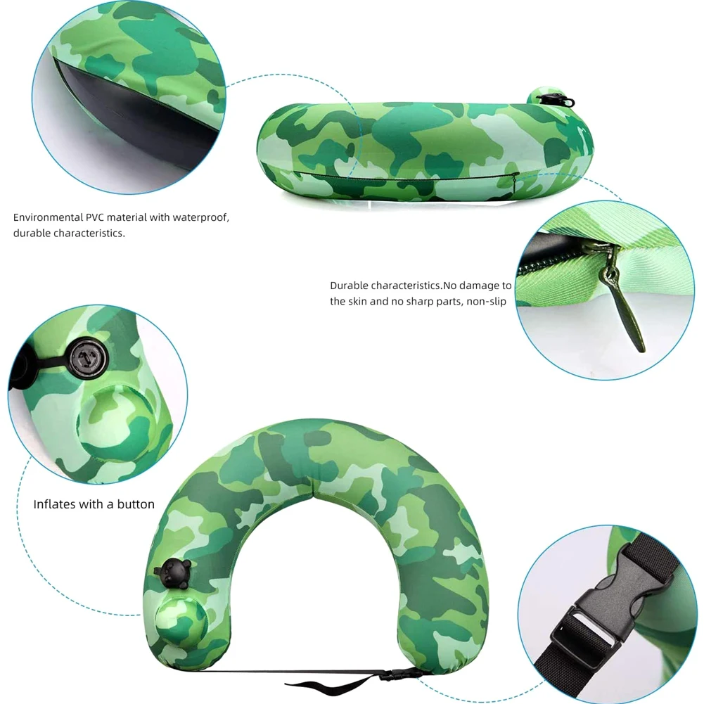 Portable Swim Trainer Swimming Belt Inflatable Neck Pillow Flotation Device 