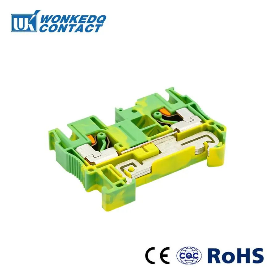 10 шт. PT-6PE вместо Феникса контактной земляной пружины подачи через соединение толчок в din-рейку клеммный блок PT6-PE