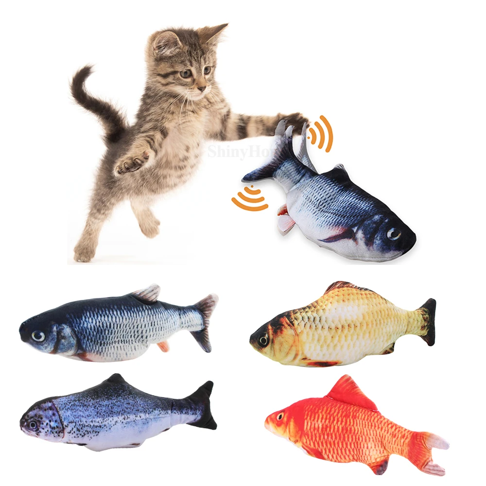 Jouet électrique en forme de poisson pour chat, jeu interactif et amusant,  avec port USB - AliExpress