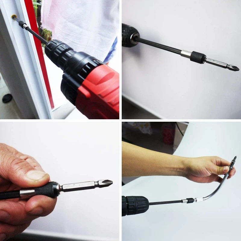 Акция-3 шт. быстросъемный Держатель для бит 1/4 дюйма с шестигранным хвостовиком магнитный держатель для бит+ 200 мм Гибкий удлинитель для отвертки+ 10P