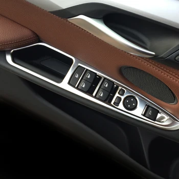 

WELKINRY For BMW X5 F15 2014 2015 2016 2017 2018 ABS chrome car interior armrest door window lifter regulator button knob trim