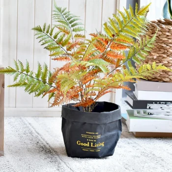 

Washable Kraft Paper Storage Bag Nordic Unbreakable Plants Grow Paper Sundries Durable Food Storage Bag Waterproof Or