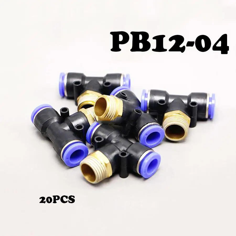 

20Pcs/lot PB12-04 push in pneumatic fittings Pass Pneumatic Fittings tube 12mm