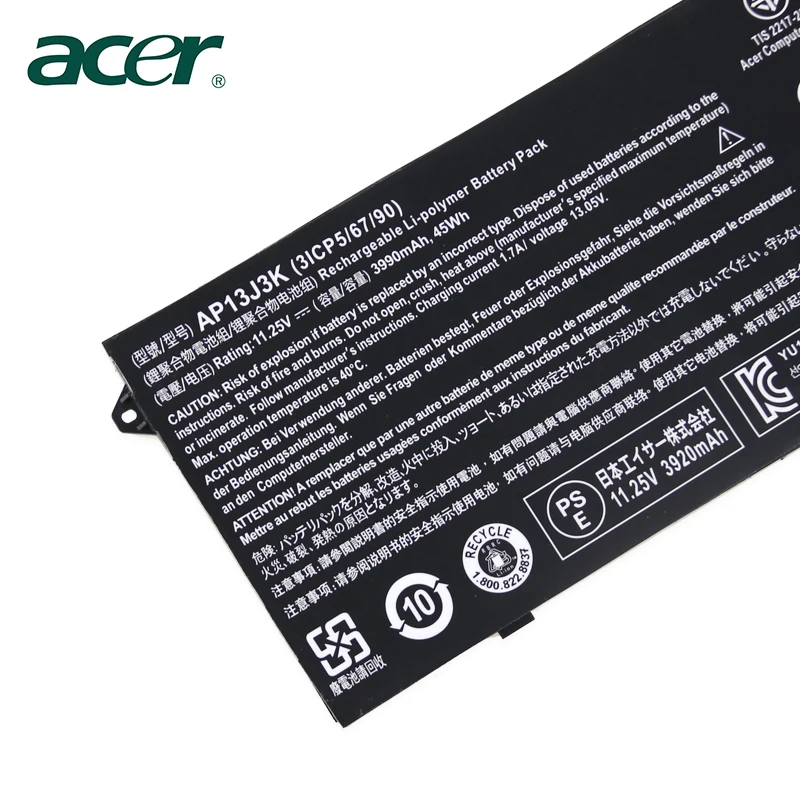Аккумулятор для ноутбука acer Chromebook C720 C720P C740 C720-2844 C740-C5U9 ZU12029-13020 11,25 V 45Wh AP13J3K AP13J4K