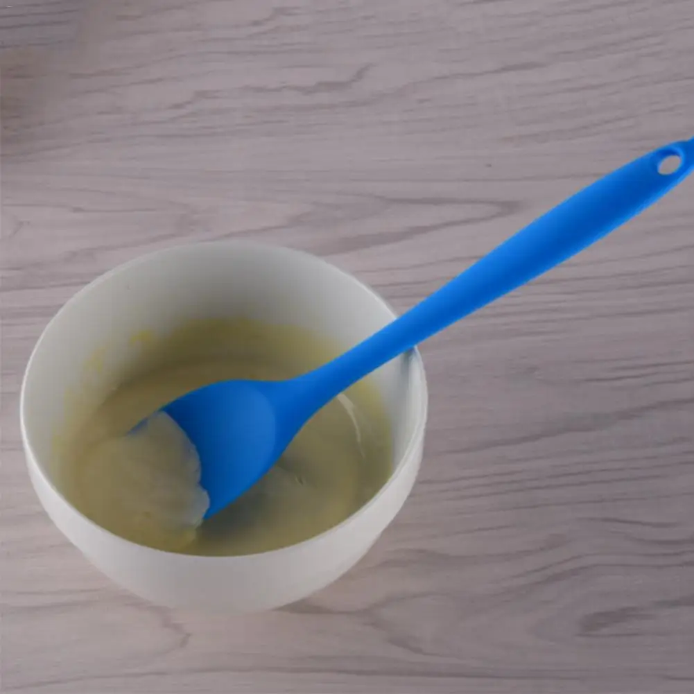 Новые 4 шт., для пищевых продуктов силиконовая длинная ложка для супа, одноцветная детская ложка, кухонная силиконовая ложка, столовые приборы, аксессуары для посуды