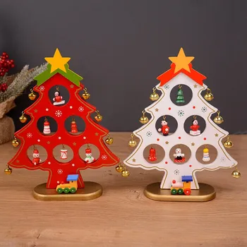 

Christmas Decoration Christmas Tree Ornaments Wooden Mini Hanging Pendants Desktop Home Decor Christmas Gift Box Packaging