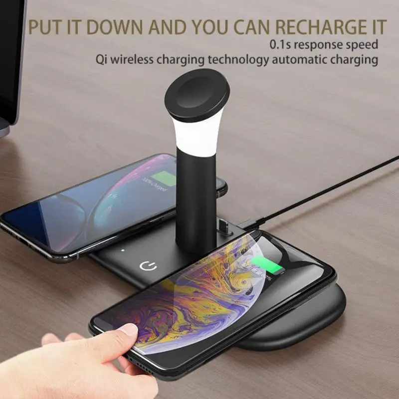1pc 15W Five In One Wireless Charger For IPhone X 11 12 Sansung Huawei Wireless Charger Apple Watch Headphones