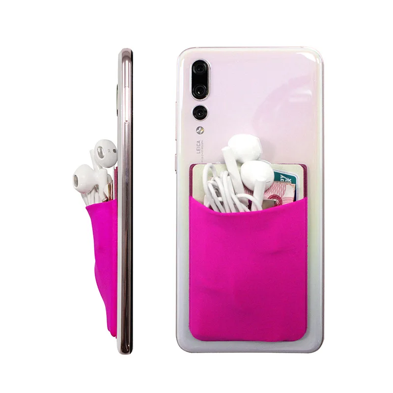 

A Grant from Ultra-stretch Lycra Phone Back Sticker Bus Bank Card Holder Change Earphones Storage Bag