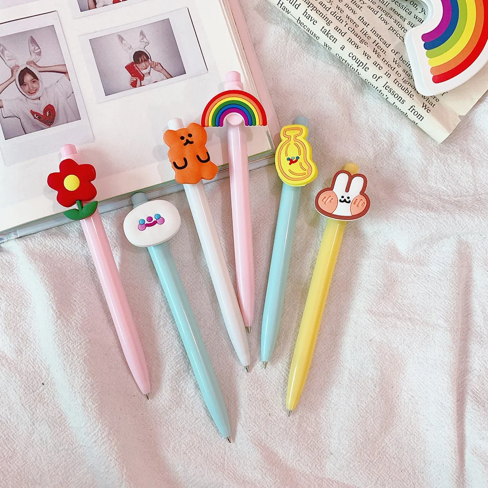 0,5 мм гелевая ручка Kawaii creativos мультяшная Милая Радужная модель офисная Студенческая ручка канцелярские принадлежности Рождественский подарок