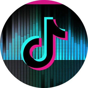 

114sxy Circle Round Backdrop Musical Symbol Beating Audio Tok Tik Background Photography Birthday Party Banner for Kids 7x5ft