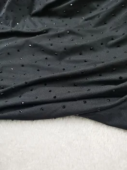 

Planet Rhinestone 100cm X 100cm High Quality Hot Fix 92/8 Polyester/Spandex Stretch Elastic Fabric Crystal stretchy Sewing