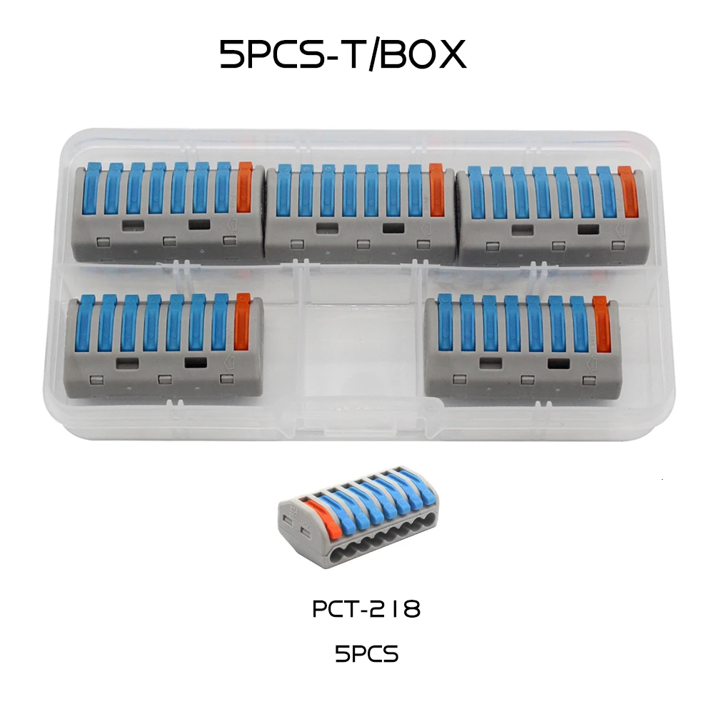 Быстрый провод СОЕДИНИТЕЛЬ НАБОР коробка нажимной клеммный блок компактный проводка Сращивание Conector Универсальный электрик разделитель провода - Цвет: 5 PCS 418