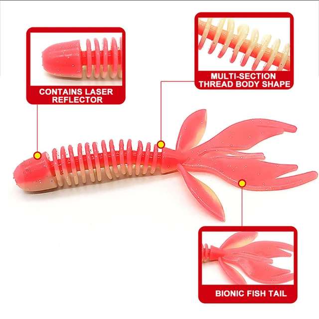 5/6pcs Fishing Soft Plastic Lures Fork Tail Silicone Bait 75mm 100mm 120mm  on Aliexpress