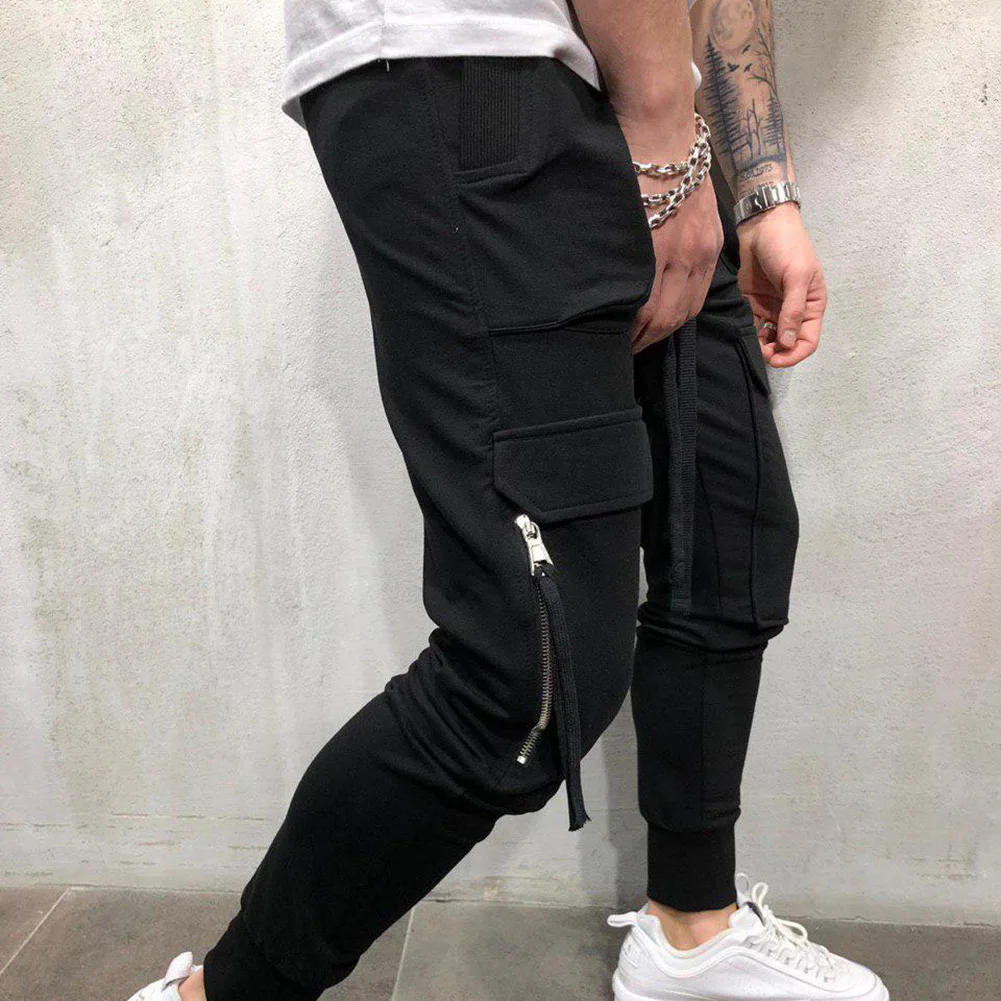 Autumn spring summer casual pants male big size 3XL Multi Pocket Jeans oversize Pants overalls elastic waist pants plus size men harem pants