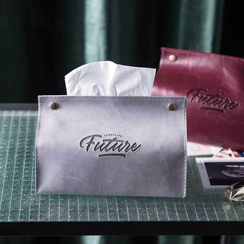 

Nordic Leather Tissue Box Paper Tissue Holder Case Container Towel Napkin Living Room Home Decoration Office Car Seat Type