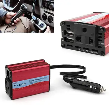 

Digital 150W Car Power Inverter AC 110V/ 220V Adapter With Dual USB Ports Power Inverter Car Power Inverter