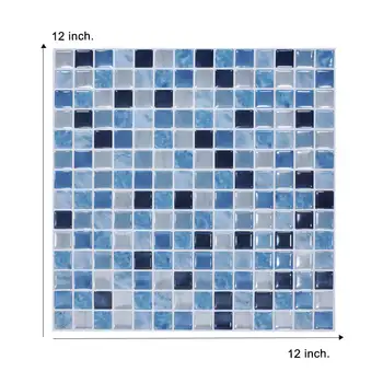 

Peel and Stick Mosaic Tile for Kitchen and Bathroom Waterproof Wallpaper DIY Felxible Wall Tiles - 1 Sheet
