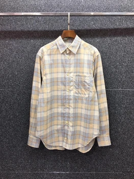 

2020 Early Autumn New Women's Lapel Pocket Heavy Work Rhinestone Decorative Plaid Long Sleeve All-match Shirt 905