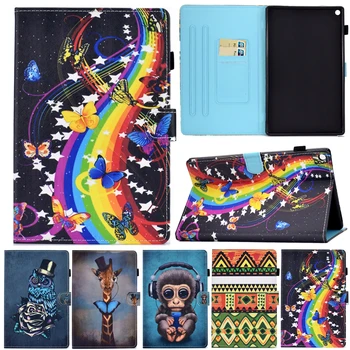 

Cover Coque For Amazon HD10 HD 10 Cartoon Leather Stand Case For Amazon Kindle Fire HD10 HD 10 inch 2017 2019 Tablet Cover Cases