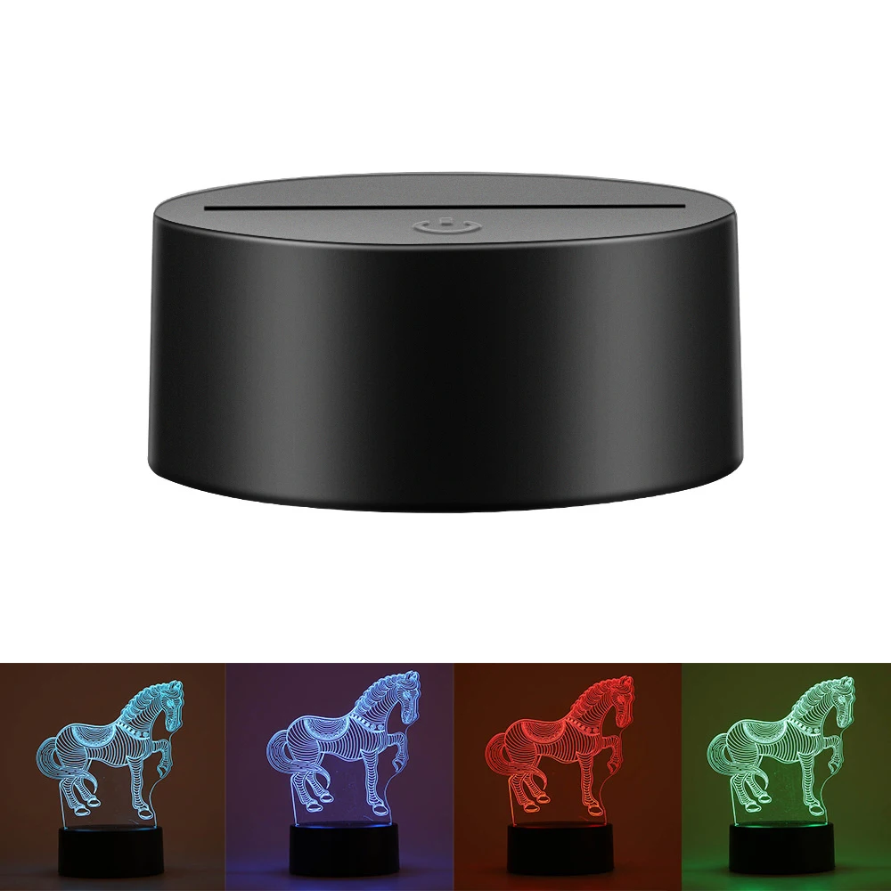 

1/5/10PC 3D LED Light Holder Lamp USB Cable Touch Base Night Light Replacement 7 Color Colorful Light Bases Table Decor Holder