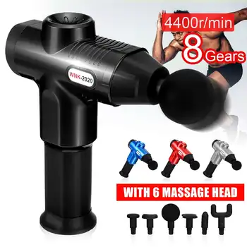 

8 Gear Massage Guns 24W Therapy Muscle Massager 6 Heads 4400r/min Speed 3000mAh Battery for Body Pain Relax Vibration Massage